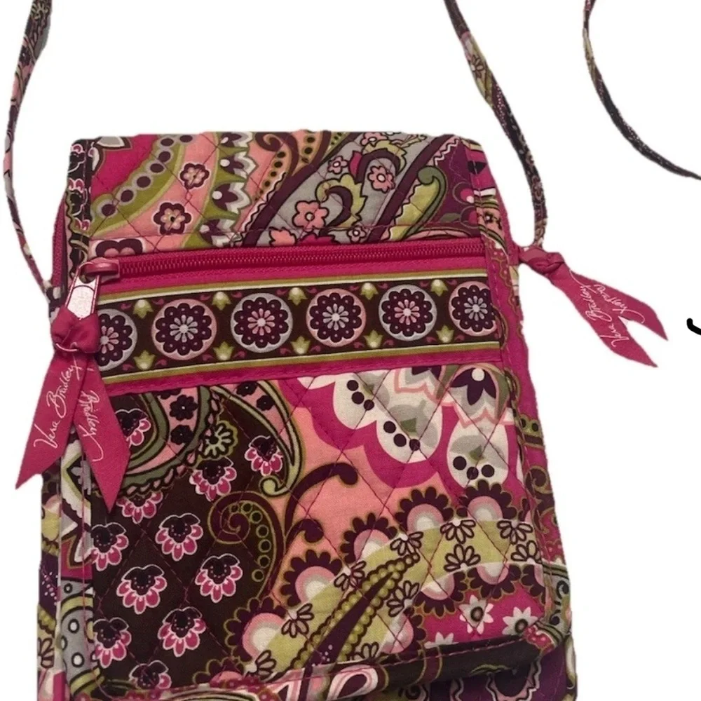 NWOT Vera Bradley Berry Paisley Crossbody bag Dark Pink Berry
